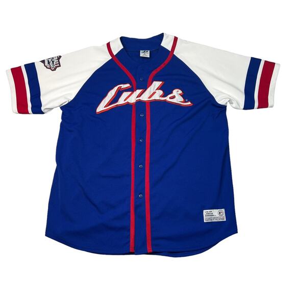 MLB Chicago Cubs Dynasty Club Series Throwback Retro Baseball Jersey Blue Red XL - Picture 1 of 6